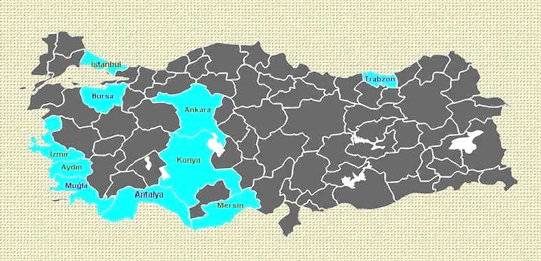 Hizmet Bölgelerimiz Hizmetinizdeyiz.!